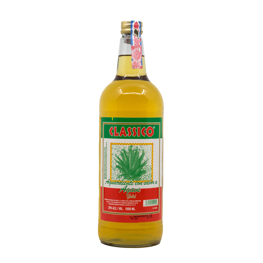 Classico Aguardiente Con Sabor A Agave Dorado 1000Ml
