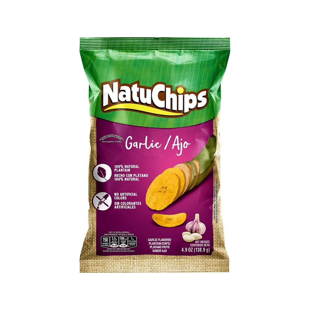 Natuchips Platanito Ajo 180grs